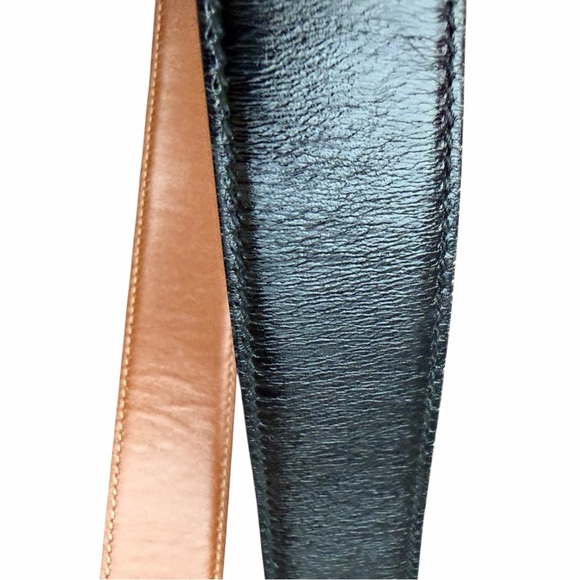 Authentic Gucci Black Leather GG Belt | Gold Double G Buckle | Size 80 / 32 - Picture 3 of 8